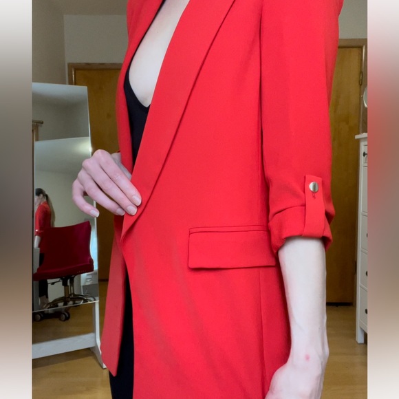 Red Boyfriend Blazer - Picture 2 of 8